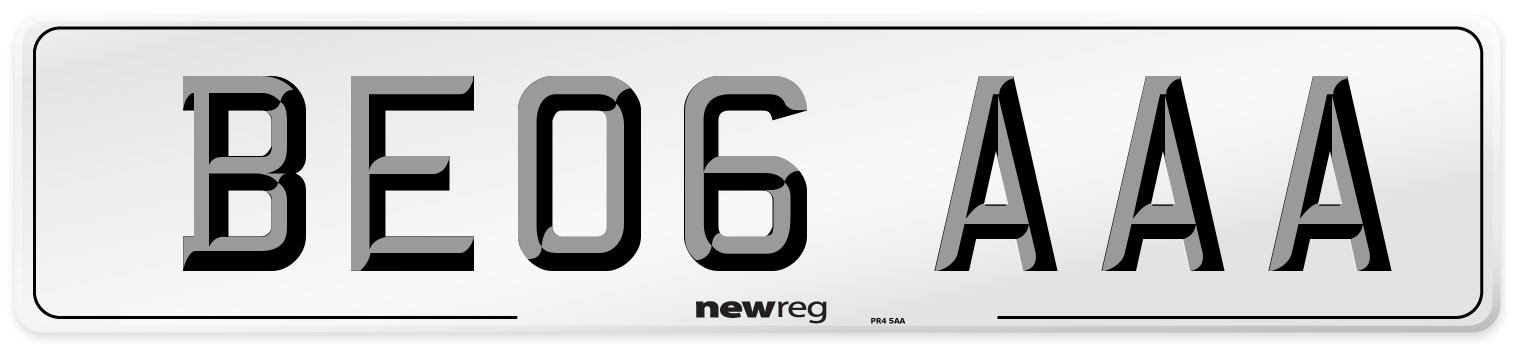 BE06 AAA Number Plate from New Reg